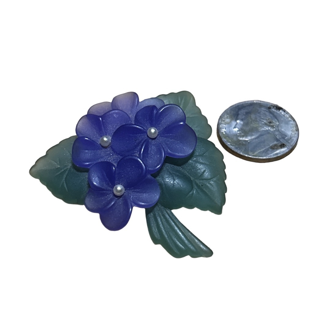 Floral Brooch One Size Purple Green - Picture 2 of 3